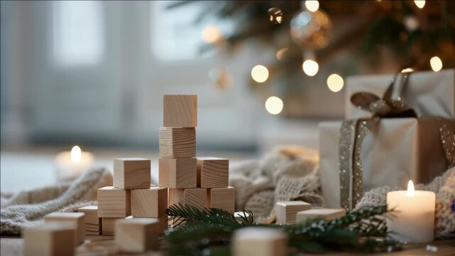 Set of wooden holiday tree ornaments, perfect for Christmas decorations and a traditional touch to festive gatherings.