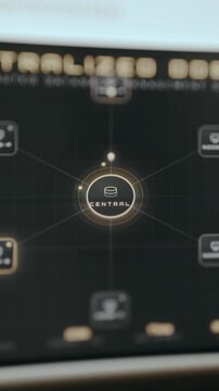Animated data flow between central server and distributed databases