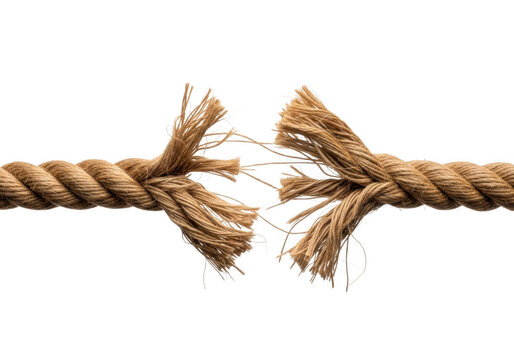 A brown rope with a broken end