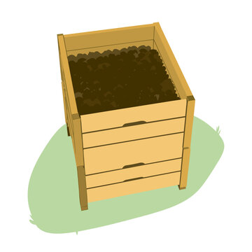 bois, entreposage, composteur, recyclage, vecteur, &eacute;cologique, &eacute;cologie, composteur