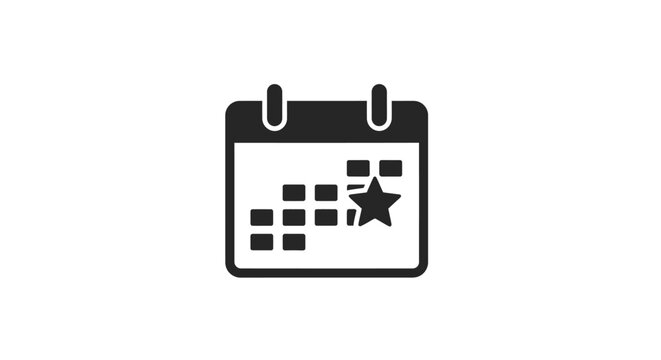 Calendar icon with star marking date.