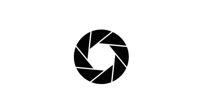 Camera shutter icon design element.