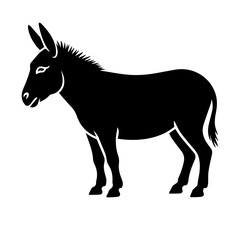 Fototapeta premium Simple Donkey Silhouette Icon Minimal Animal Shape Vector Graphic for Farm and Agriculture Use