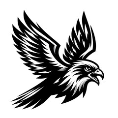 Fototapeta premium Falcon Predator Black and White Emblem Logo