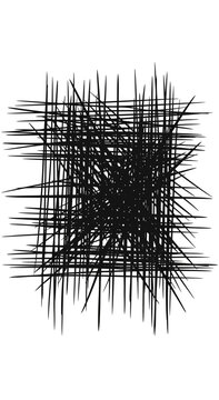 Black lines crossing chaotic grid pattern.