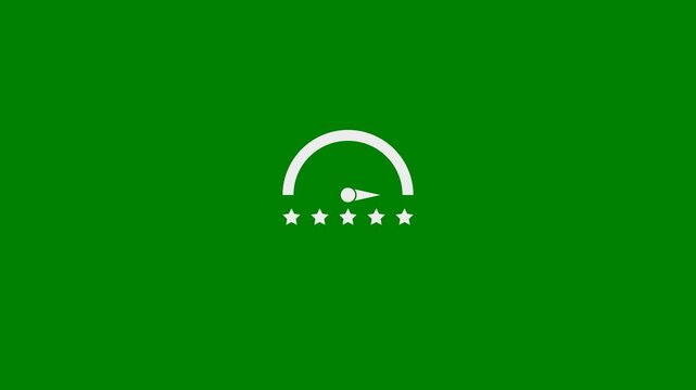 5 Star Customer Reviews, Customer Satisfaction, Client Testimonial, and Business Success concept - minimal motion graphics clip with Green Background, foreground color 7.5% gray