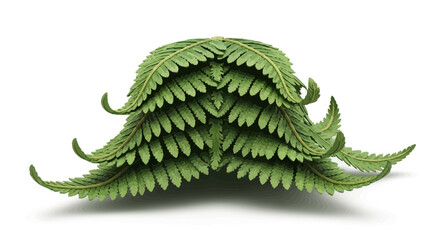 Decorative green fern fronds illustration on white background. © Irma