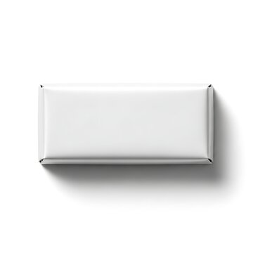 Minimalist rectangular wall-mounted shelf with metallic edge trim in white