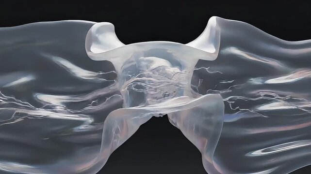 Thin Transparent Membrane Surfaces Stretching and Connecting Like Organic Living Tissue