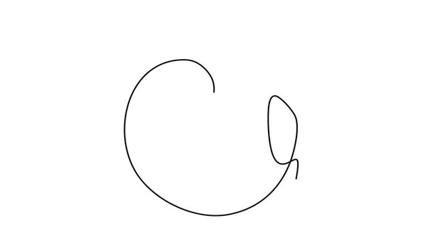 Animated self drawing of continuous line draw of Apple   Full length one line animation. 4K	