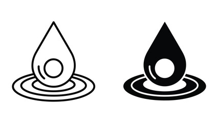 Fototapeta premium Contrast between a simple and a bold water droplet icon design