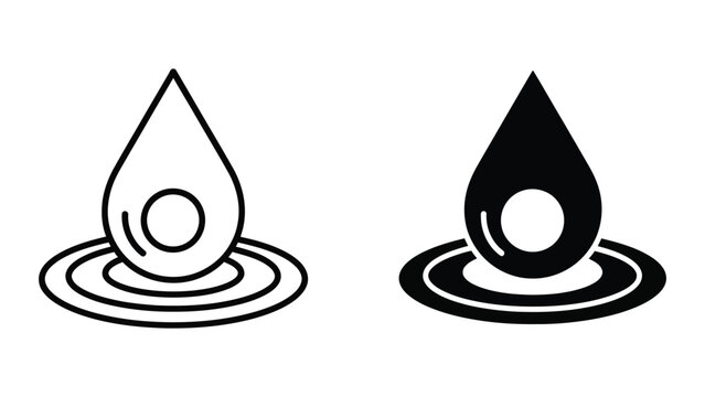 Contrast between a simple and a bold water droplet icon design