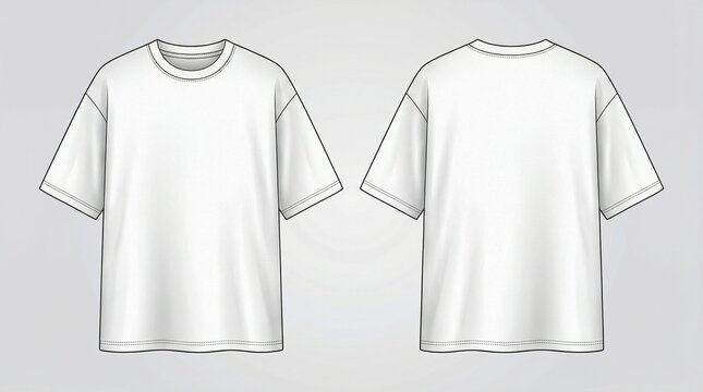 White Oversized T-Shirt Mockup Front and Back View