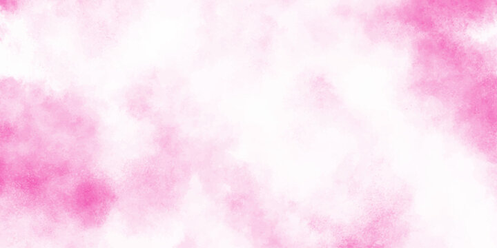 Abstract watercolor background with pink and white clouds, professional watercolor cold Press paper Sheet Painted with light Image, soft pink watercolor clouds on dreamy pastel background.