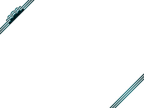 リボン波、縞、斜F、m16青緑