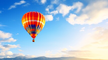 Obraz premium 熱気球と空、コピースペースのある背景素材