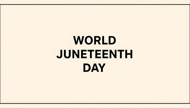 A graphic design celebrating World Juneteenth Day with a simple yet powerful message
