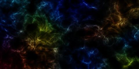 Panorama night sky star on dark background. Universe cosmos with stars, nebula and galaxy with lighting smoke texture. © armans