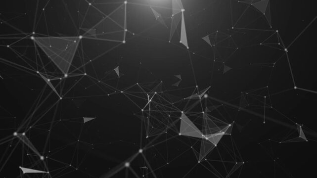 Digital information flows through the network and data servers behind glass panels in the server room of a data center or Internet service provider