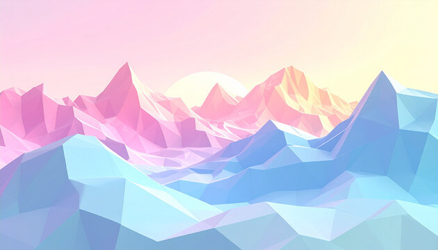 Abstract geometric mountain landscape