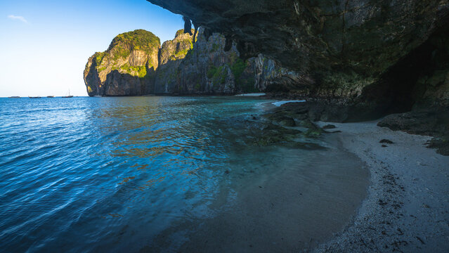 maya bay on ko phi phi and tropical islands in the andaman sea in thailand