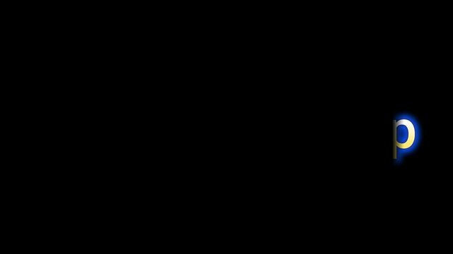 A video showcasing a welcome message for a group of people on a black background with blue and yellow text