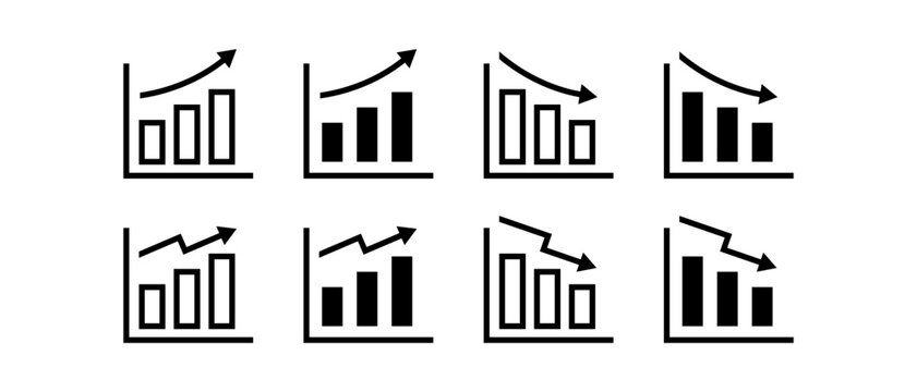 Financial Growth Vector Icon. Growing Chart Data Analysis Symbol