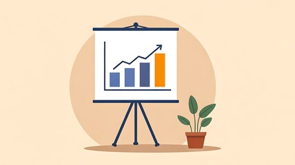 Fototapeta premium Business presentation chart on board representing financial growth and data analysis concept 