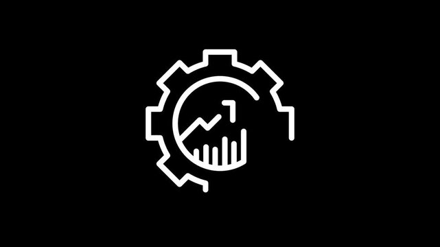 Outline business impact icon animation 4k motion graphic