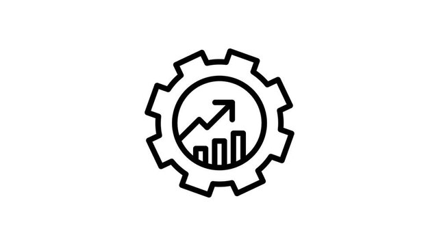 Business impact icon animation 4k motion seamless looping isolated on white background