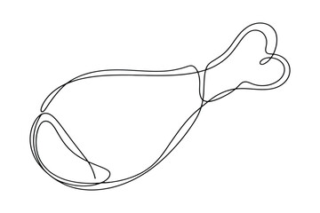 Obraz premium Black and white line of a ham leg line black and white meat pork food culinary