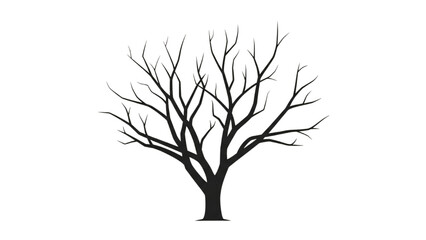 Obraz premium Vector CAD design illustration of a bare tree in landscape format