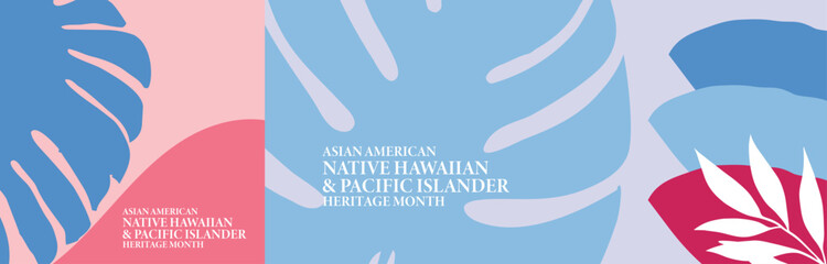 May is Asian American Native Hawaiian and Pacific Islander Heritage Month Banner, poster post design Background © OnlineInfinite 