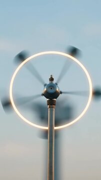 Weather station anemometer in motion blur.