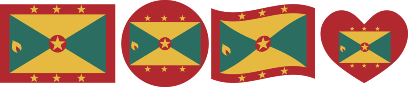Grenada flag illustrator country flags symbol National Collection International  Set