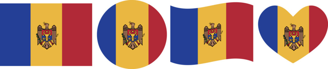 Moldova flag illustrator country flags symbol National Collection International  Set © Beibeinside