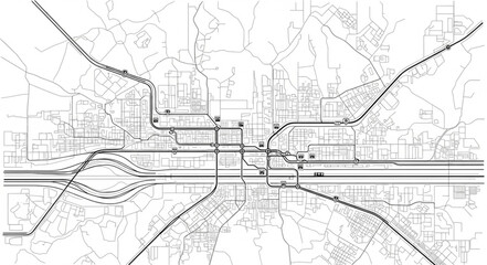 Fototapeta premium Detailed City Map with Roads and Infrastructure.