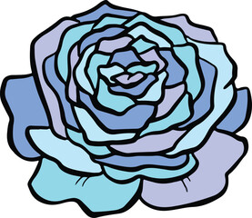 Obraz premium Rose Flower Head Floral Colour Icon Clipart Vector Illustration