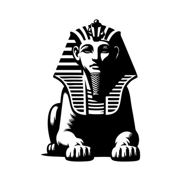 S&iacute;mbolo del antiguo Egipto. Dibujo con l&iacute;neas de una esfinge egipcia