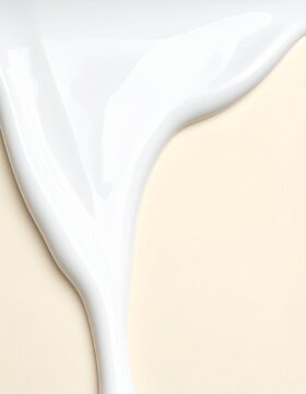 White Cream Flow Abstract Texture on Soft Beige Background