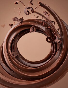 Dark Chocolate Spiral Ring with Flying Shavings