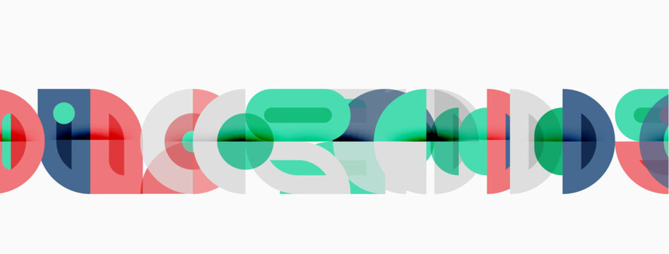 Abstract colorful shapes overlap forming word google. Modern design, simple background, vibrant hues present.