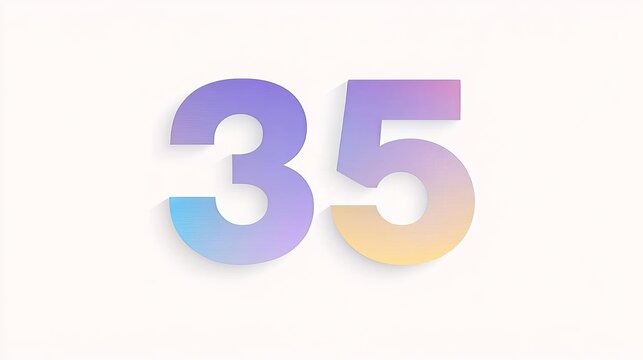 Celebrating Turning Thirty-Five with a Stylish Isolated Number Image for Event Decoration Purposes