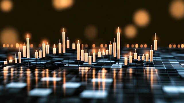 Various patterns of light and shape over four frames, highlighting the interplay between data and visual elements