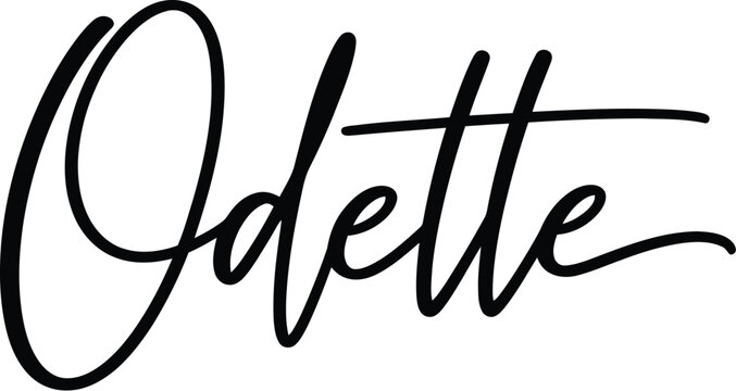 The elegant name Odette written in black cursive script on a white background