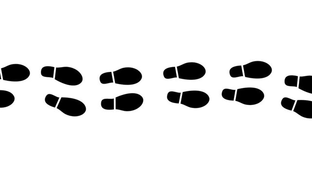 Simple animated footstep icon motion with clean minimal design, suitable for navigation, walking activity, step tracking, fitness apps, and user interface elements.