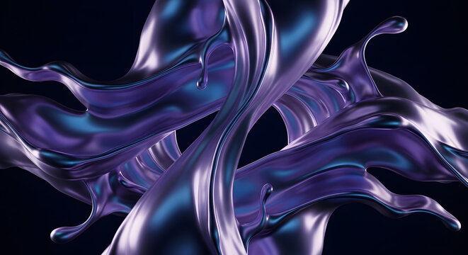 Abstract 3D Iridescent Liquid Metal Splash Background for Tech Branding, Luxury Product Design, and Creative Marketing Visuals