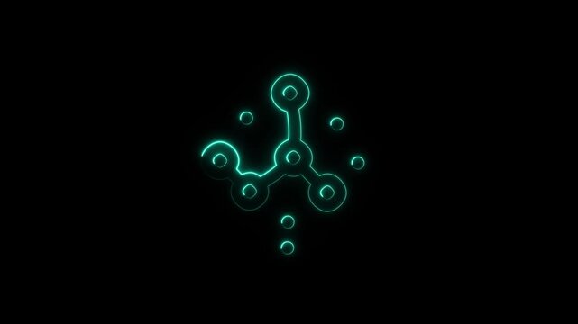 A video showcasing a vibrant neon molecule on a dark background
