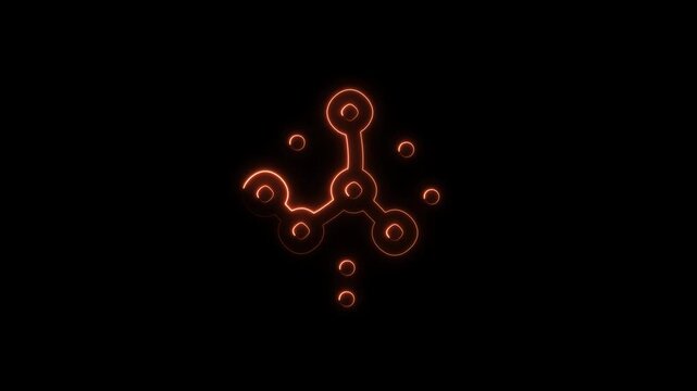 A mesmerizing video of glowing red molecules on a dark background
