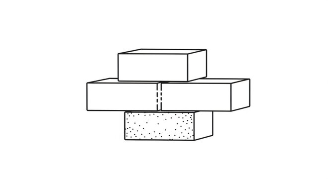 Minimalist Line Art Balanced Stack of Building Blocks